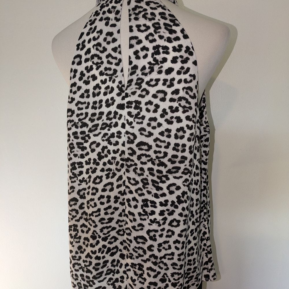 Ann Taylor Factory Black and White Sleeveless Halter Blouse - Picture 3 of 11